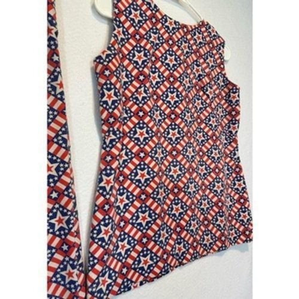 Vtg Handmade Women's 2 Pc Outfit USA Patriotic American Flag Small - Picture 6 of 16
